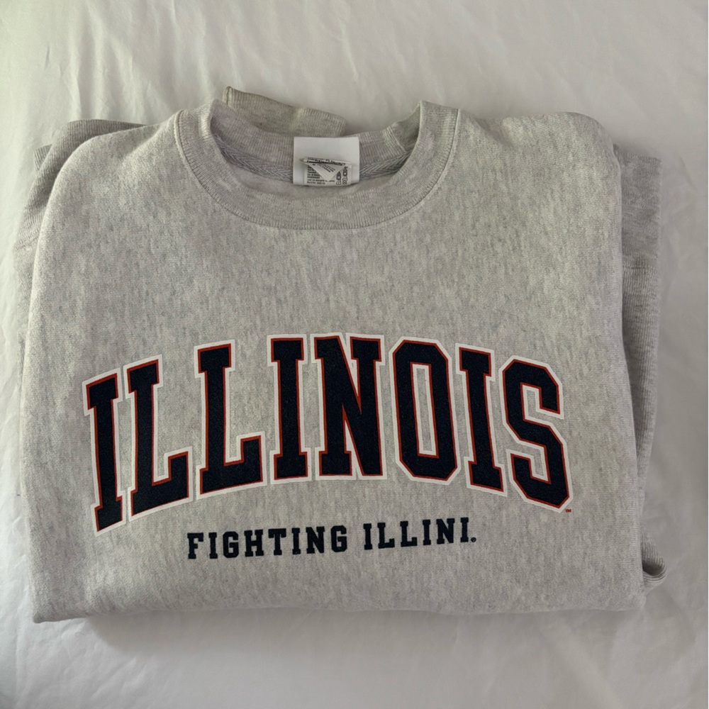 Champion Reverse Weave Gray Illinois Fighting Illini Sweatshirt